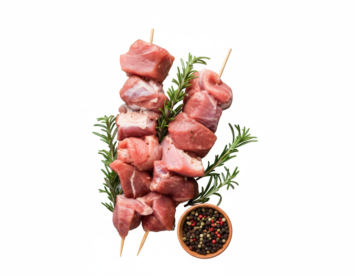 Fresh Marinated Lamb Skewers Australia with Vegetables (8 Pieces)